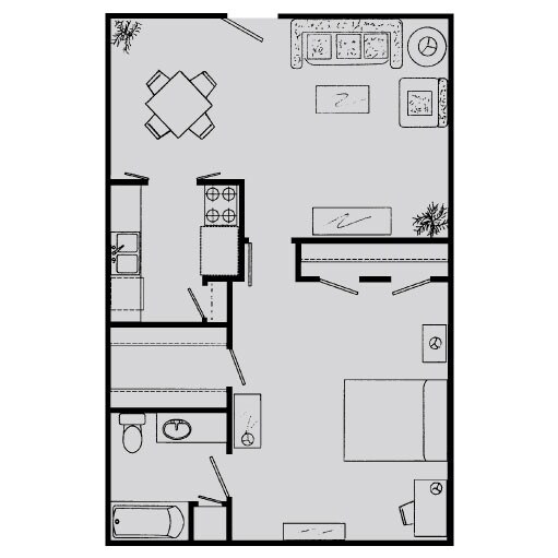 1 Bed • 1 Bath 152 floor plan